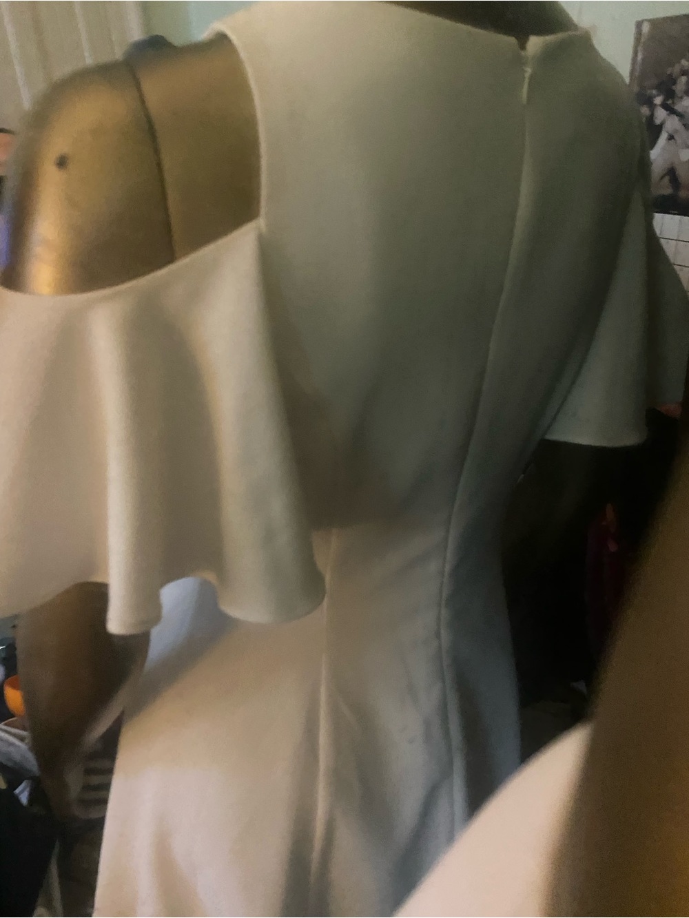 NWOT Eliza J Cream Cold-Shoulder Mini Dress - Picture 5 of 5